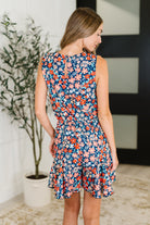 Meadow Mischief Sleeveless Romper in Navy/Orange/Teal - Charming Charlie