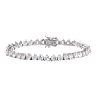 Silver / 6.5" / 4MM Thin Three Prong Tennis Bracelet - Adina's Jewels