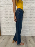 Melanie High Rise Drawstring Wide Leg Jeans - Charming Charlie