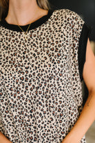 Meow's the Time Banded Hem Top in Leopard Print - Charming Charlie