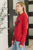 Merry Applique Drop Shoulder Pullover - Charming Charlie