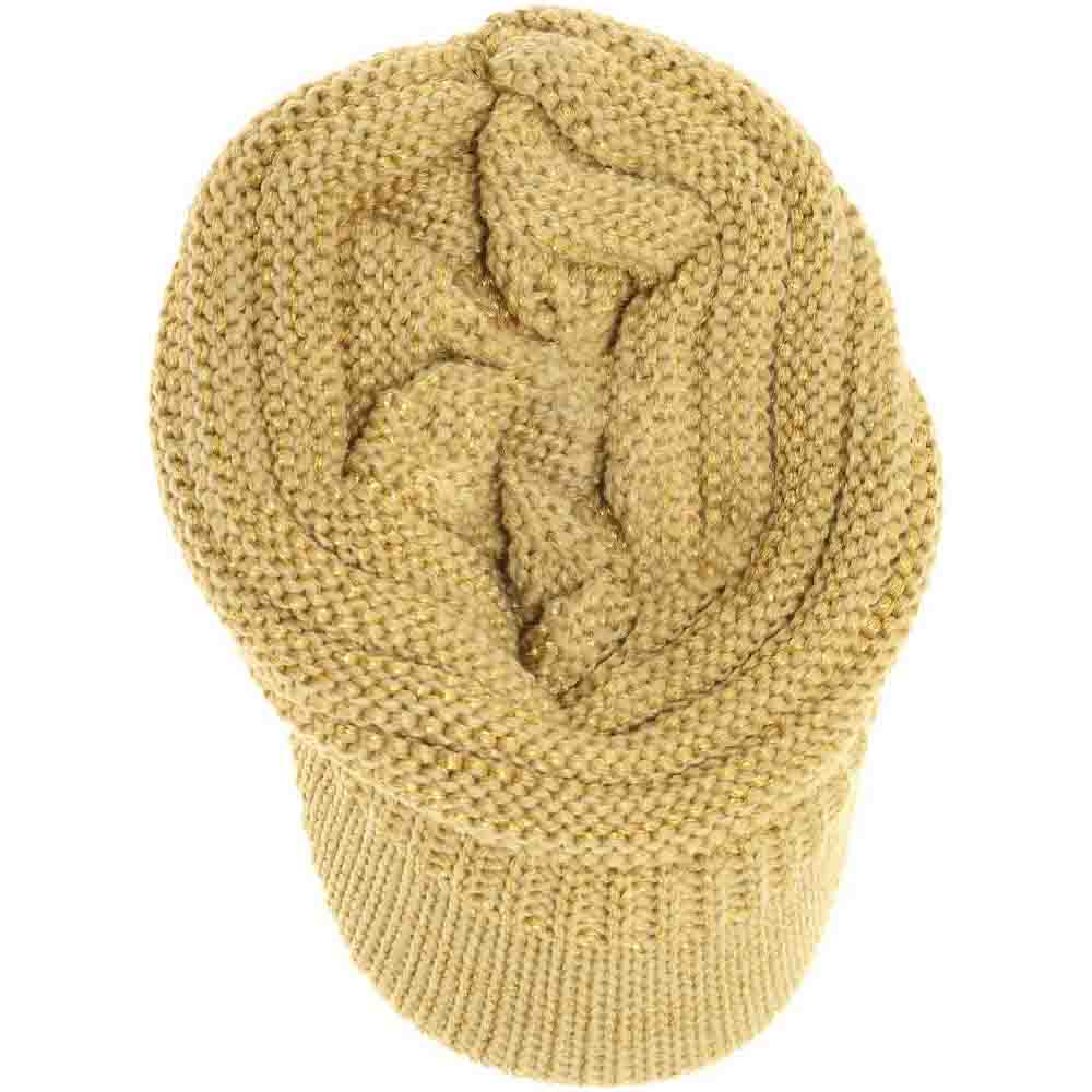 MetallicGold  Knit C.C Cap offers expert craftsmanship in a cozy, knitted design ideal for cold weather. Its breathable fabric provides warmth without overheating, making it perfect for outdoor activities or casual wear. Durable and stylish, this cap combines comfort with functionality to keep you protected during chilly days. 