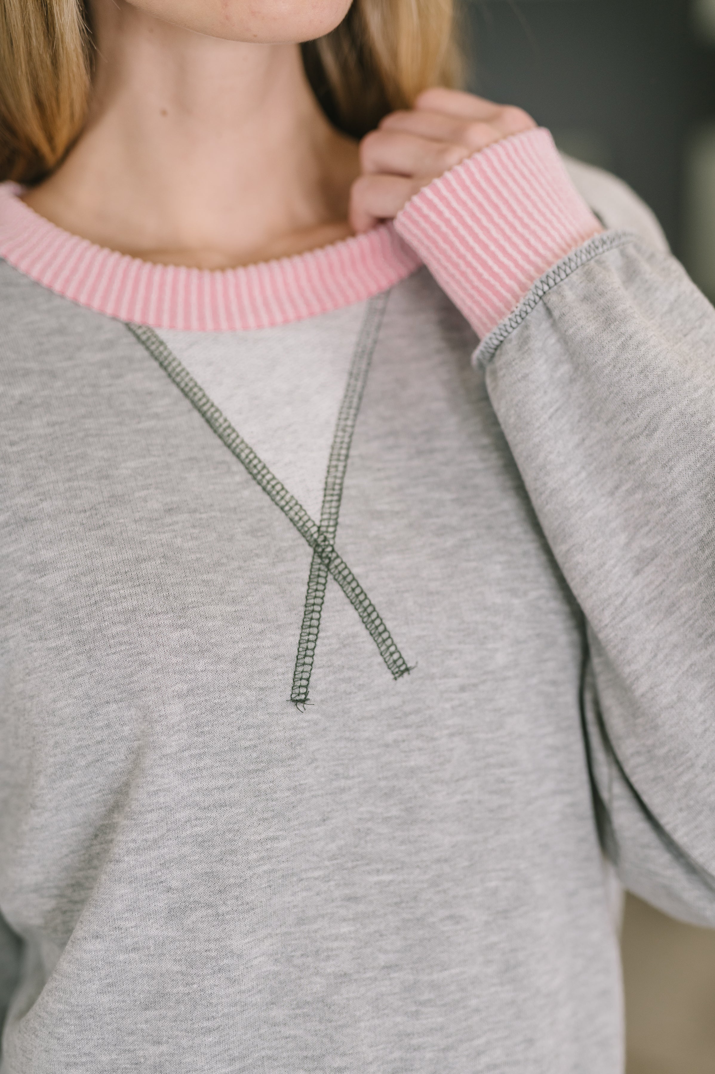 Midnight Cravings Trim Accent Pullover in Grey - Charming Charlie