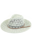 Mint C.C. Horseshoe Lace Knitting Panama Hat is a must-have accessory for any fashion-forward individual. Its beautiful lace knit design adds a touch of elegance to any outfit, while the high-quality materials ensure durability and comfort. Stay stylish and protected from the sun with this iconic hat.