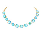 Mint Cushion Square Stone Link Evening Necklace, is the perfect accessory for any occasion. Crafted with attention to detail, this evening necklace will add a touch of glamour to any attire. Perfect Birthday Gift, Mother's Day Gift, Anniversary Gift, Christmas Gift, Valentine's Day Gift, Wedding Party.