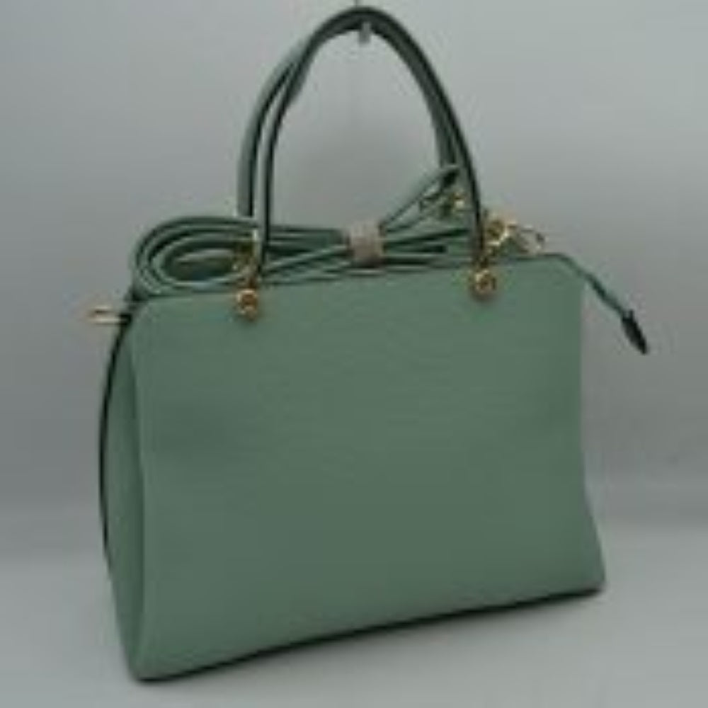 Mint green Textured Faux Leather Top Handle Tote Bag, is designed with state-of-the-art faux leather. It features a textured design and a comfortable top handle for easy carrying. Its spacious interior allows you to carry your everyday necessities in style. Perfect for any occasion or everyday use making it a great gift choice.
