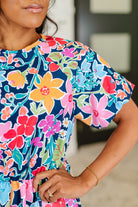 Miss Behave Bubble Sleeve Dress in Navy - Charming Charlie