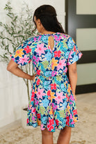 Miss Behave Bubble Sleeve Dress in Navy - Charming Charlie