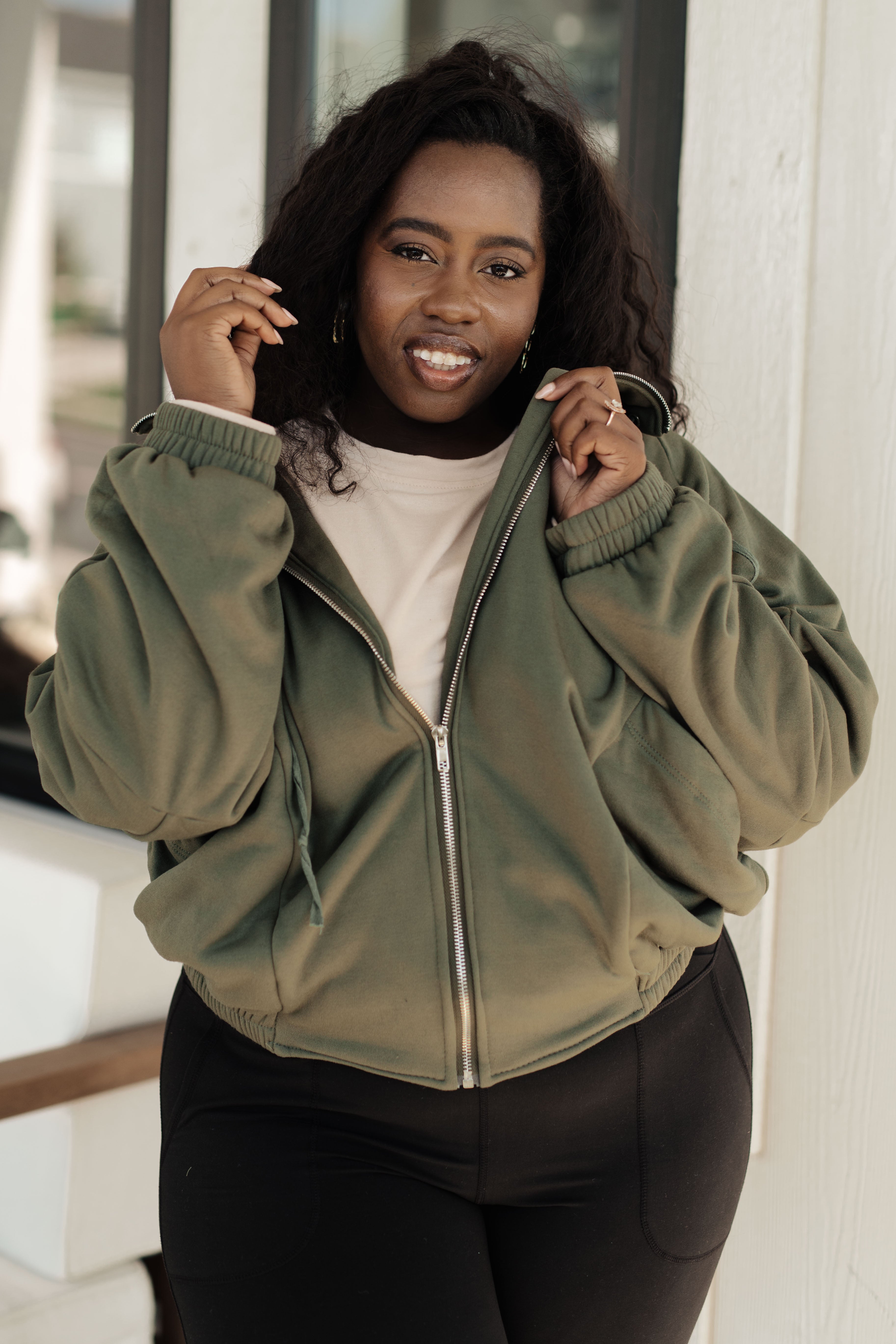 Miss You More Zip Up Sweatshirt - Charming Charlie