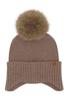 Mocha Stay cozy and chic with our C.C Earflap Pom Knit Solid Beanie! This adorable beanie features ear flaps and a playful pom-pom, adding a touch of fun to your winter wardrobe. Whether you're hitting the slopes or strolling in the city, this beanie is a must-have accessory. Perfect for gifting or treating yourself—elevate your look with this stylish beanie today!