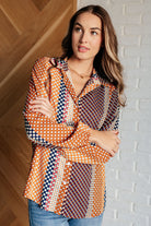 Moderately Mod Polka Dot Button Up Top - Charming Charlie