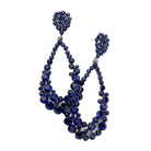 Montana Blue Crystal Bubble Cluster Teardrop Evening Earrings, These gorgeous Crystal pieces will show your class in any special occasion. The elegance of these crystal evening earrings goes unmatched. Perfect jewelry to enhance your look. Awesome gift for birthday, Anniversary, Valentine‚Äôs Day or any special occasion.