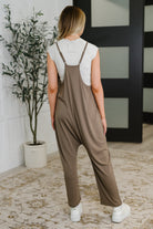 Mood Match Relaxed Spaghetti Strap Jumpsuit in Mocha - Charming Charlie