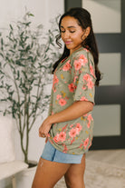 More Than Butterflies Floral V-Neck Top - Charming Charlie
