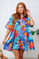 Mother Nature's Recipes Collared Dress in Blue - Charming Charlie