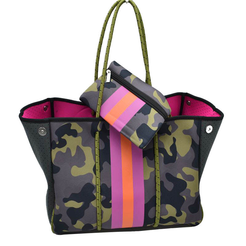 Multi Stylish Neoprene Tote Bag with Purse, Add something special to your outfit! It comes with a useful pouch that will help you to keep your daily handy items on the go. This fashionable bag will be your new favorite accessory. Ideal for parties, events, & holidays, pair these tote bags with any ensemble for a polished look. Versatile enough for carrying through the week. Ultra lightweight to carry around all day.