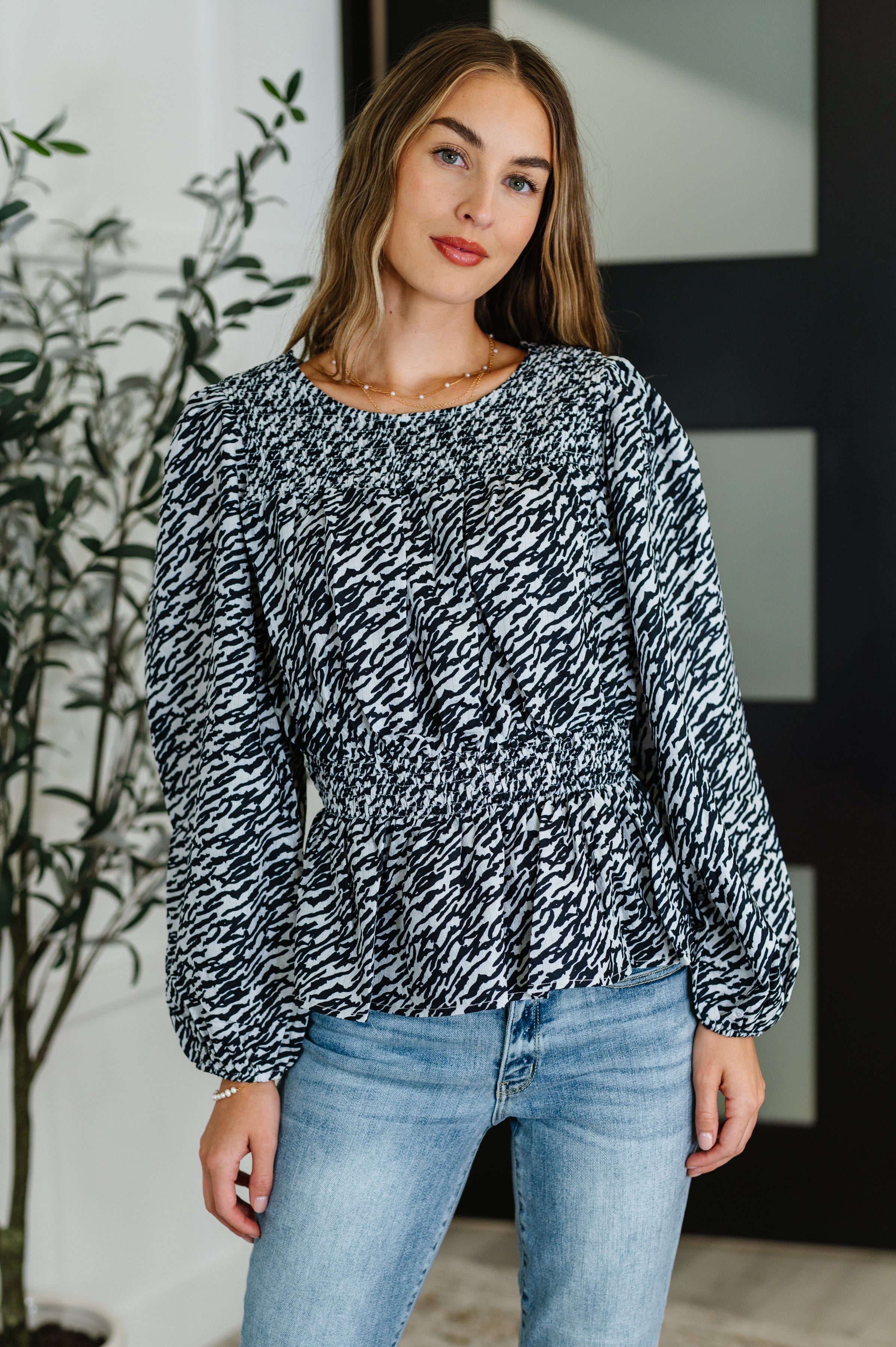 Muse Moves High Neck Peplum Blouse in Black - Charming Charlie