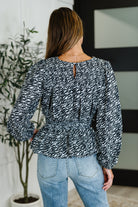Muse Moves High Neck Peplum Blouse in Black - Charming Charlie