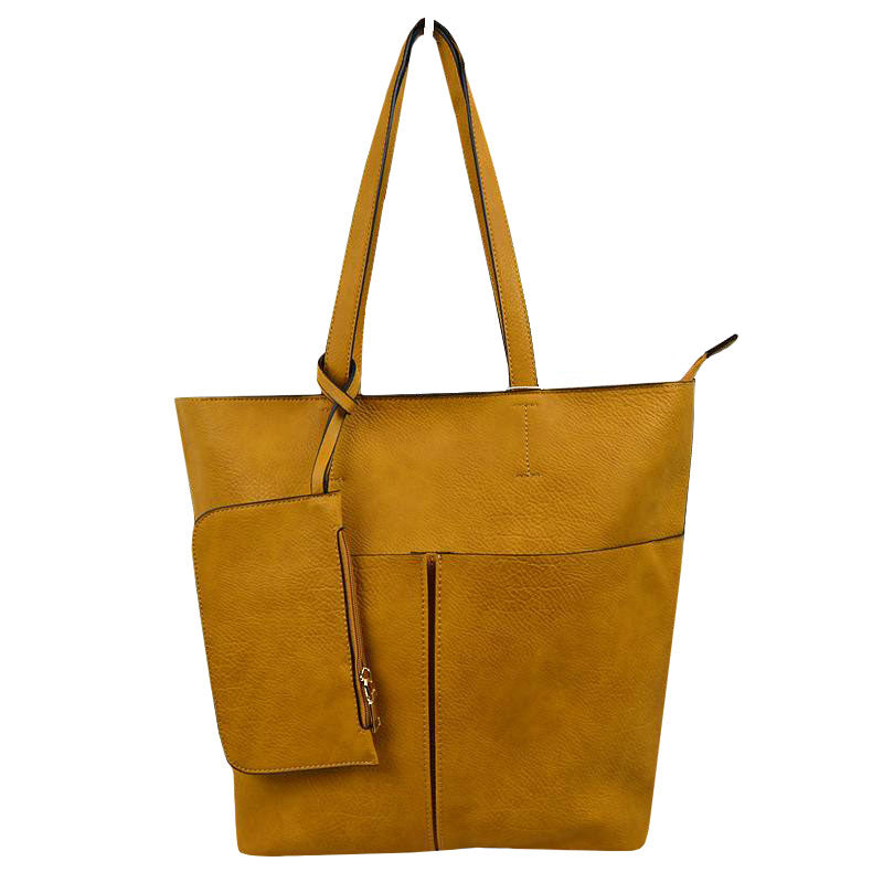 Mustered 3 In 1 Large Soft  Leather Women's Tote Handbags, There's spacious and soft leather tote offers triple the styling options. Featuring a spacious profile and a removable pouch makes it an amazing everyday go-to bag. Spacious enough for carrying any and all of your outgoing essentials. The straps helps carrying this shoulder bag comfortably. Perfect as a beach bag to carry foods, drinks, big beach blanket, towels, swimsuit, toys, flip flops, sun screen and more.
