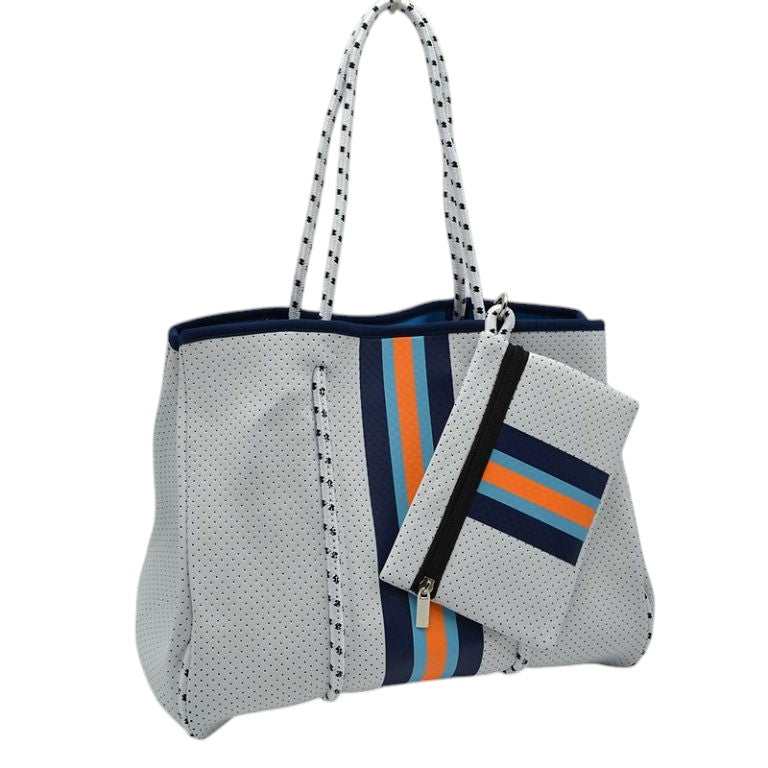 Multi Stylish Neoprene Tote Bag with Purse, Add something special to your outfit! It comes with a useful pouch that will help you to keep your daily handy items on the go. This fashionable bag will be your new favorite accessory. Ideal for parties, events, & holidays, pair these tote bags with any ensemble for a polished look. Versatile enough for carrying through the week. Ultra lightweight to carry around all day.