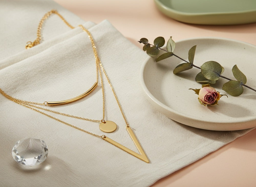Elegant Layered Gold Trio Necklace - Charming Charlie