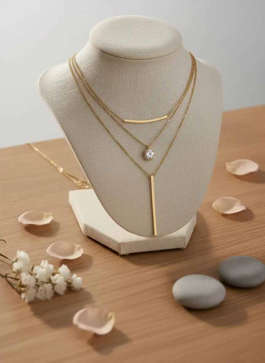 Three Layered Gleam Necklace - Charming Charlie