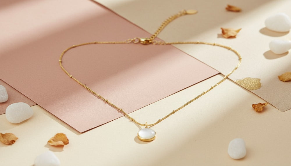 Gold Plated Moonlit Necklace - Charming Charlie