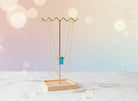 Gold Blue Rectangle Pendant Necklace - Charming Charlie
