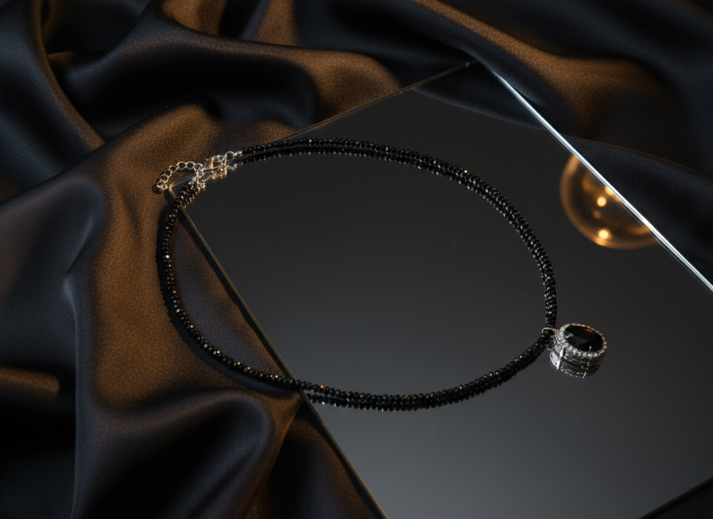 Black Royale Stone Necklace - Charming Charlie