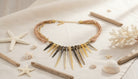Leather Spikes Necklace - Charming Charlie