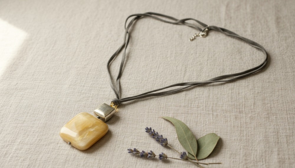 Leather Stone Necklace - Charming Charlie