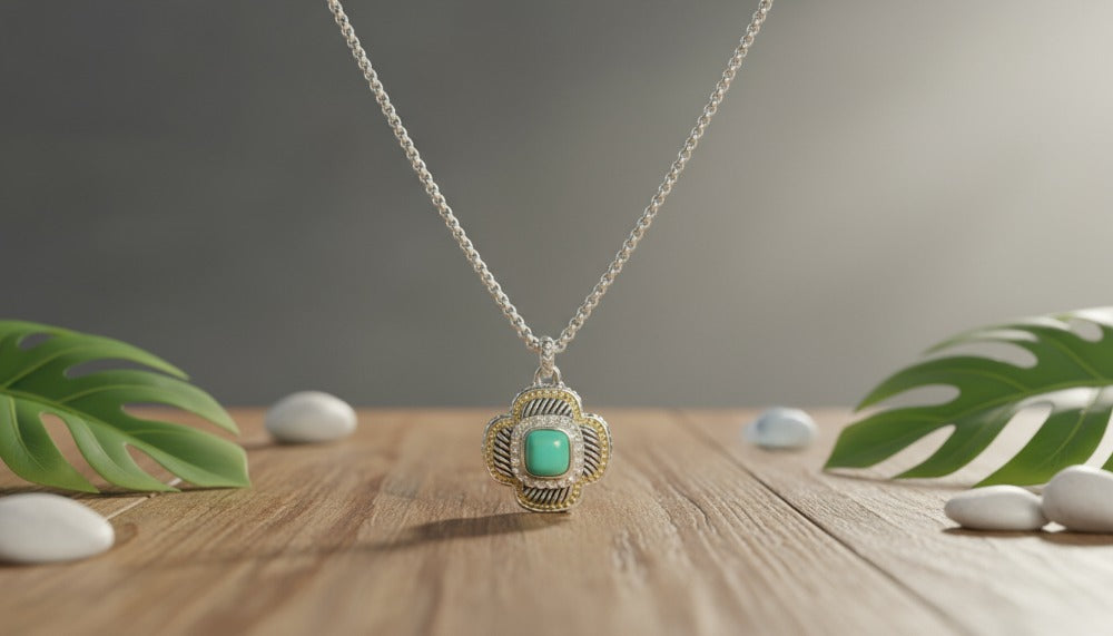 Silver Turquoise Breeze Necklace - Charming Charlie