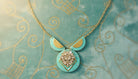 Turquoise and Gold Necklace with Crystal Centerpiece - Charming Charlie