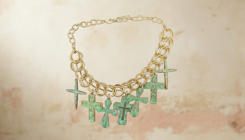 Ancient Cross Medallion Necklace - Charming Charlie