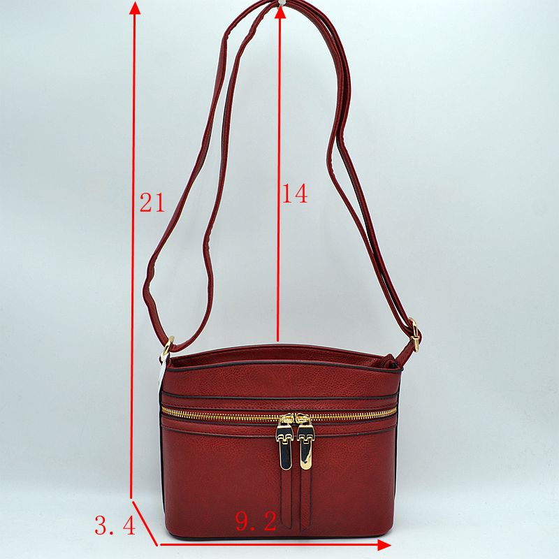 Zipper Detail Women’s Crossbody Soft Faux Leather Bag - Crossbody Bags