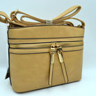 Zipper Detail Women’s Crossbody Soft Faux Leather Bag - Crossbody Bags