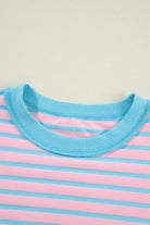 Color Clash Drop Shoulder Long Sleeve - Charming Charlie