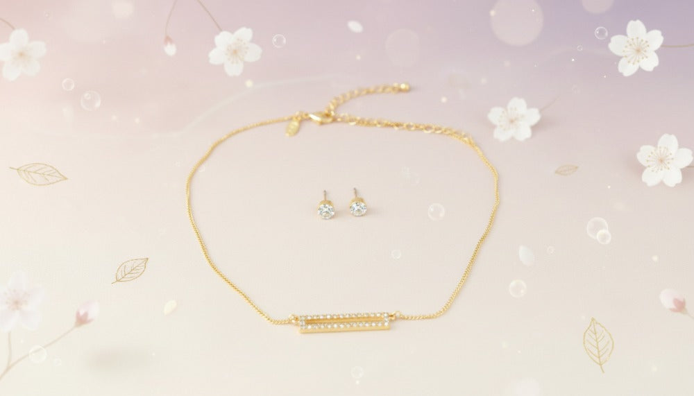 Gold Eternal Spark Bar Set Necklace - Charming Charlie