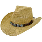Natural C.C Turquoise Charm Trim Cowboy Hat, Keep your styles on even when you are relaxing at the pool or playing at the beach. Large, comfortable, and perfect for keeping the sun off of your face, neck, and shoulders. Perfect gifts for Christmas, holidays, or any meaningful occasion. Due to this, all eyes are fixed on you.