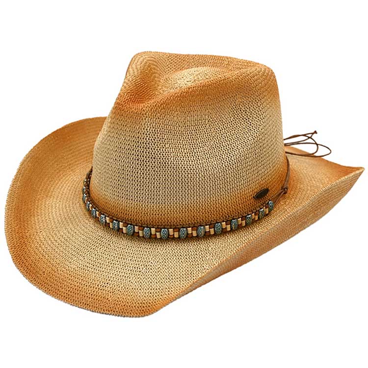 Natural C.C Turquoise Metal Charm Bead Cowboy Hat, keep your styles on even when you are relaxing at the pool or playing at the beach. Large, comfortable, and perfect for keeping the sun off of your face, neck, and shoulders. Perfect summer, beach accessory. Ideal for travelers who are on vacation or just spending some time in the great outdoors.