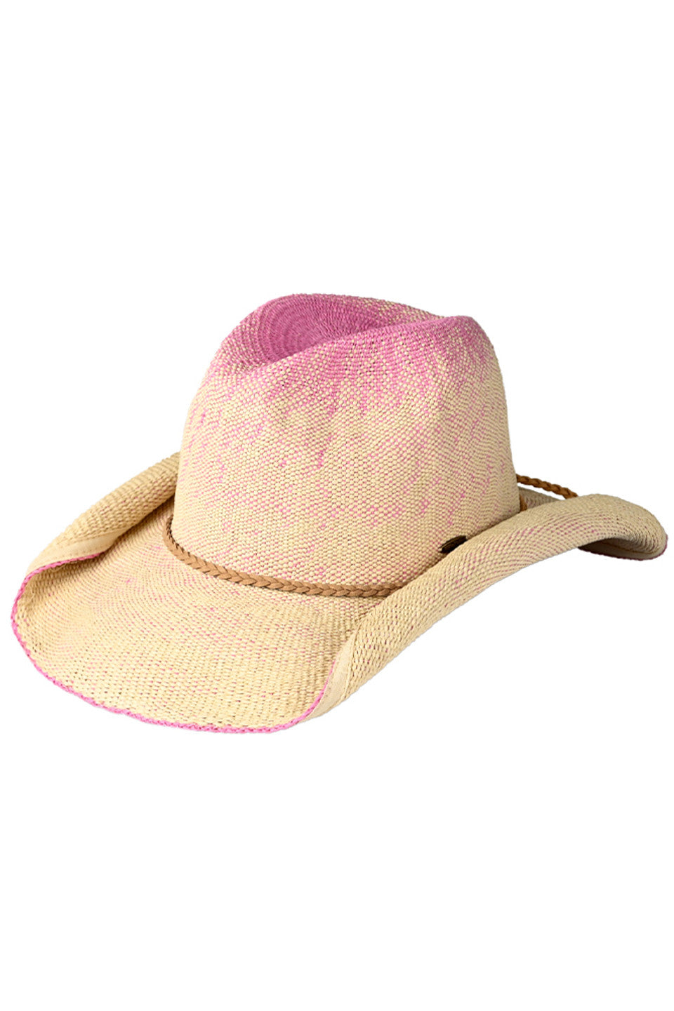 Natural-Pink C.C Ombre Rolled Up Edge Cowboy Hat is a versatile and stylish accessory. Made with a rolled-up edge design and ombre color, it offers a unique and trendy look. Its lightweight and durable material ensures comfort and long-lasting wear. Perfect for adding a touch of western flair to any outfit.