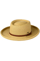 Natural Multi C.C Vegan Leather Trim Boater Hat is a stylish accessory that will elevate any outfit. Made with vegan leather trim, this hat adds a touch of luxury while being cruelty-free. Its boater style not only looks fashionable but also provides excellent sun protection.