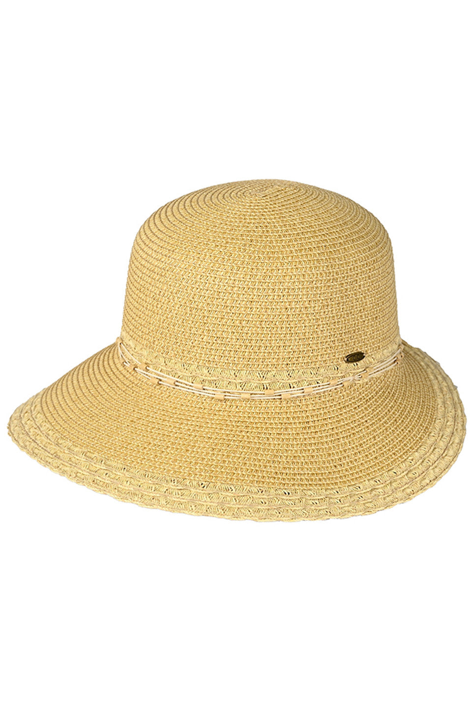 Natural C.C Wood Embellishment String Band Brim Hat is a must-have for any wardrobe. With its unique wood embellishment and stylish string band brim, it adds a touch of elegance to any outfit. Made with quality materials, it provides both comfort and durability. Perfect for any occasion.