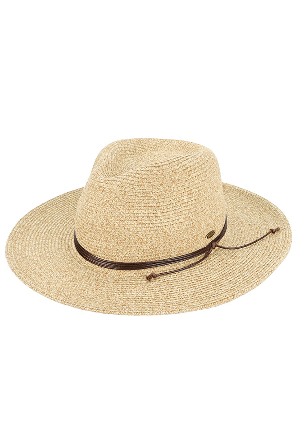 Natural C.C String Trim Band Panama Sun Hat offers stylish protection under the sun. Its sturdy construction and wide brim provide shade, and its string trim band adds a touch of sophistication. Perfect for any outdoor activity, ensuring both fashion and functionality.