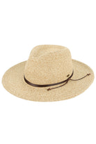 Natural C.C String Trim Band Panama Sun Hat offers stylish protection under the sun. Its sturdy construction and wide brim provide shade, and its string trim band adds a touch of sophistication. Perfect for any outdoor activity, ensuring both fashion and functionality.