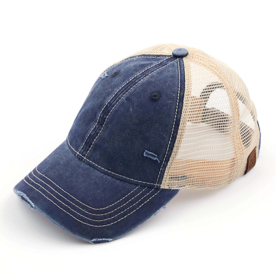 Navy C.C BASEBALL CAP is the perfect accessory for any outdoor activity. Its durable construction and comfortable fit provide protection from the sun and added style to your look. Made with high-quality materials, this cap is sure to last. Stay stylish and protected with the C.C BASEBALL CAP.