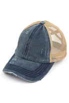 Navy C.C BASEBALL PONYCAP is a stylish and functional cap that combines the classic look of a baseball cap with the convenience of a ponytail holder. Made with high-quality materials and a comfortable fit, this cap is perfect for any outdoor activity. Stay cool and protected with the C.C BASEBALL PONYCAP.