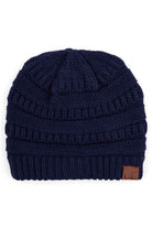Navy  C.C Ribbed Knit Solid Color Beanie offers a timeless design with durable ribbed knitting, ensuring a snug and comfortable fit. Crafted for warmth and versatility, this beanie is perfect for everyday wear, providing reliable protection against cold weather while maintaining a sleek, minimalist style that complements any outfit. Its solid color adds understated appeal, making it an essential accessory for both casual and outdoor use. 
