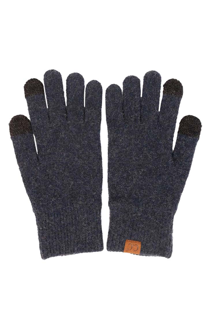 Navy C.C Soft Recycled Fine Yarn Gloves, This beautiful gloves design gives you the ability to highlight and/or contrast many different outfits. Stay warm and soft with this gloves especially in the cold weather. Perfect pair to holiday season, outdoor activity, camping, running, skiing and holiday shopping. Keep yourself cozy and warm.
