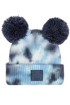 Navy Grey C.C Tie Dye Baby Beanie C.C Rubber Patch Double Yarn Pom, before taking your baby  running out the door into the cool air, you’ll want to reach for this toasty beanie to keep your baby incredibly warm. Accessorize the fun way with this faux fur pom pom hat, it's the autumnal touch you need to finish your outfit in style. Awesome winter gift accessory! Perfect Gift Birthday, Christmas, Stocking Stuffer, Secret Santa, Holiday, Anniversary, Valentine's Day, Loved One.